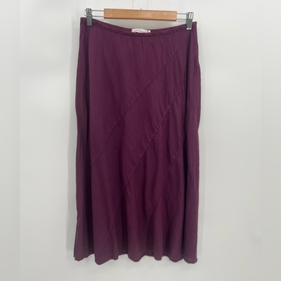 cut loose Skirts Cut Loose Berry 0 Linen Bias Cut Flare Midi Skirt